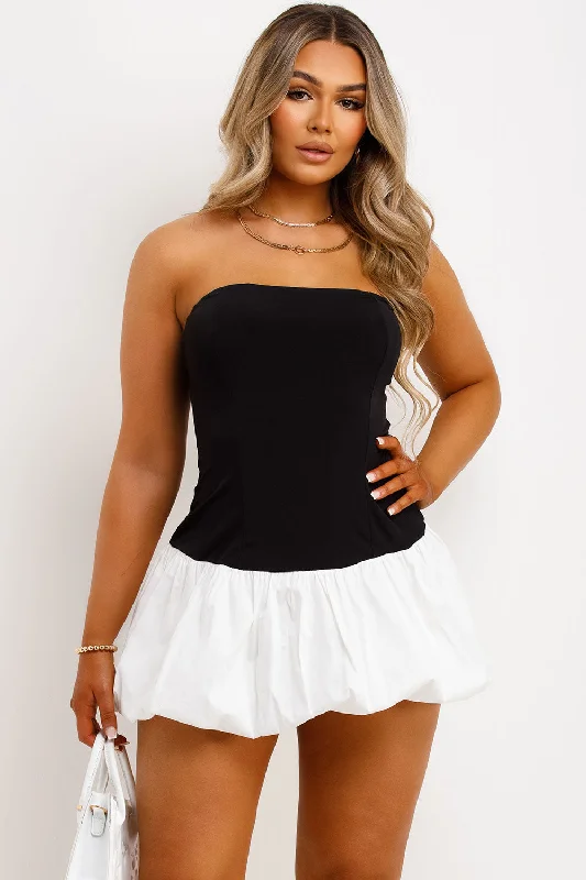 Mini Puffball Dress Black And White