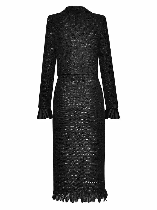 MORENNE Tweed Jacket & Skirt Set