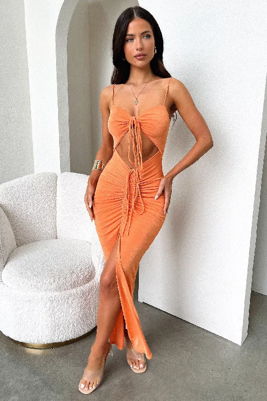 Zahara Midi Dress - Orange