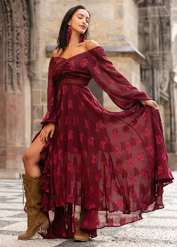 Isabella Dress in Burgundy