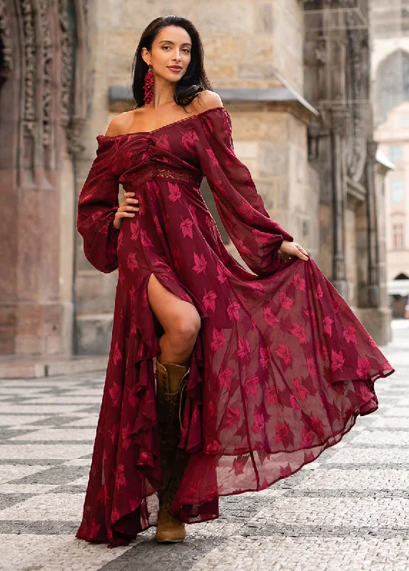 Isabella Dress in Burgundy