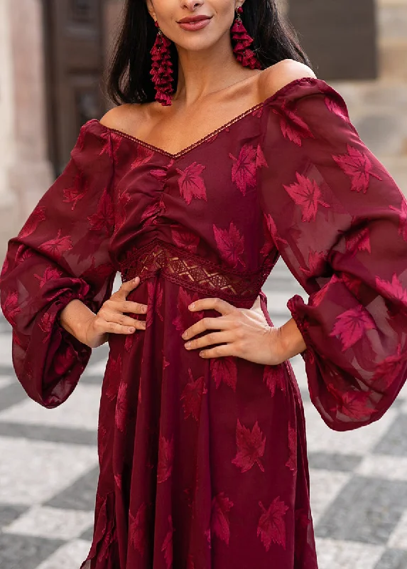 Isabella Dress in Burgundy