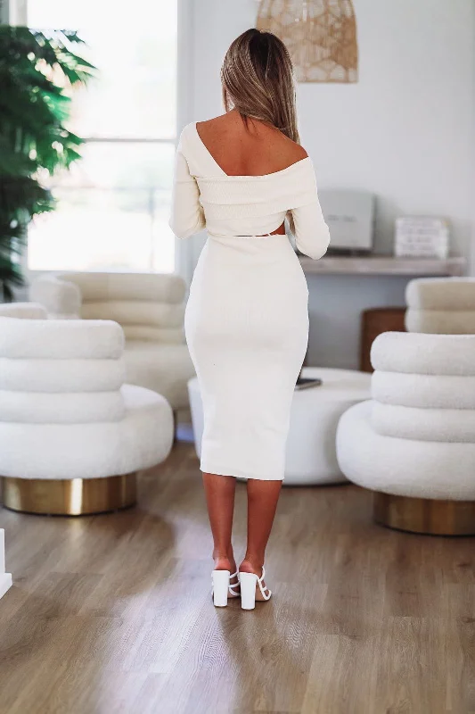 Once in a Lifetime Maxi Sweater Dress - Cream