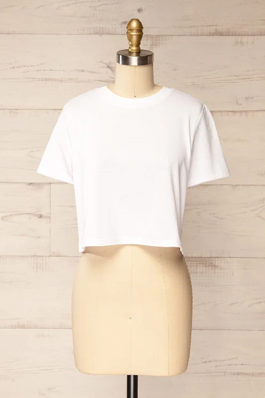 Akita White | Cotton Cropped T-Shirt