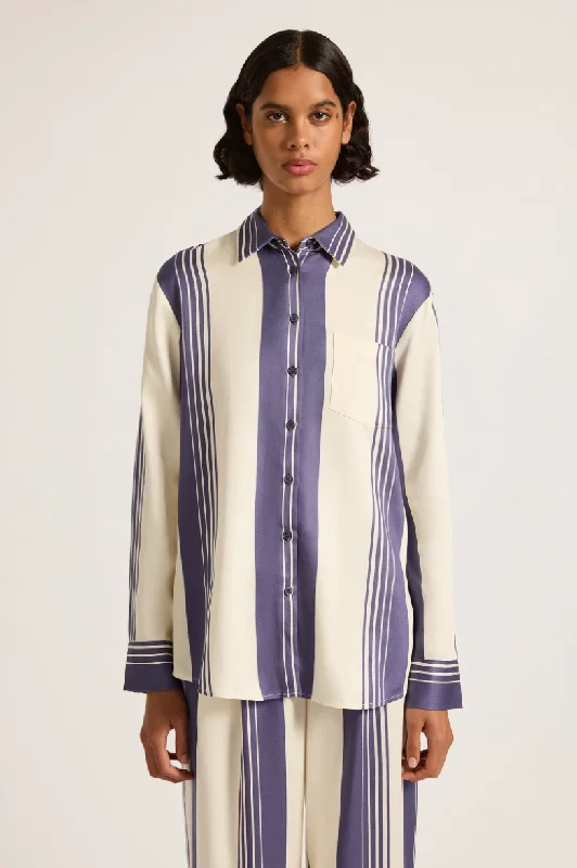 Albion Tencel Shirt Storm Stripe