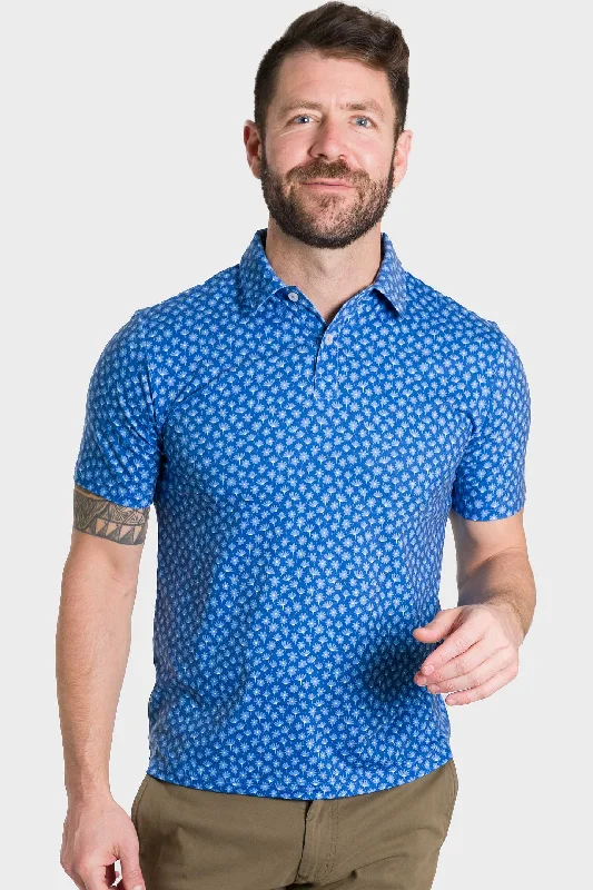 Blue Blossoms Tech Polo