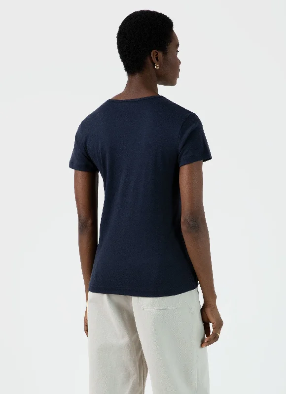 Women's Sea Island Cotton T-shirt in Navy