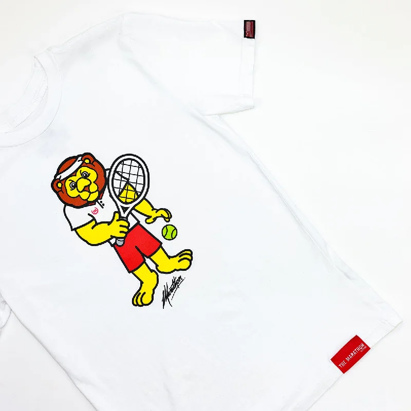 Leo Lion Tennis Kid's T-Shirt - White