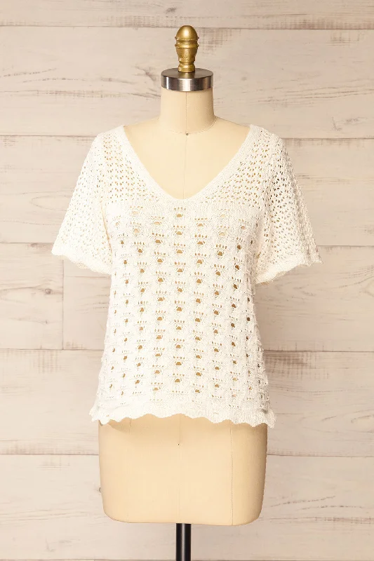 Doleen Ivory | Short Sleeve Knit T-Shirt