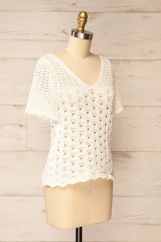 Doleen Ivory | Short Sleeve Knit T-Shirt