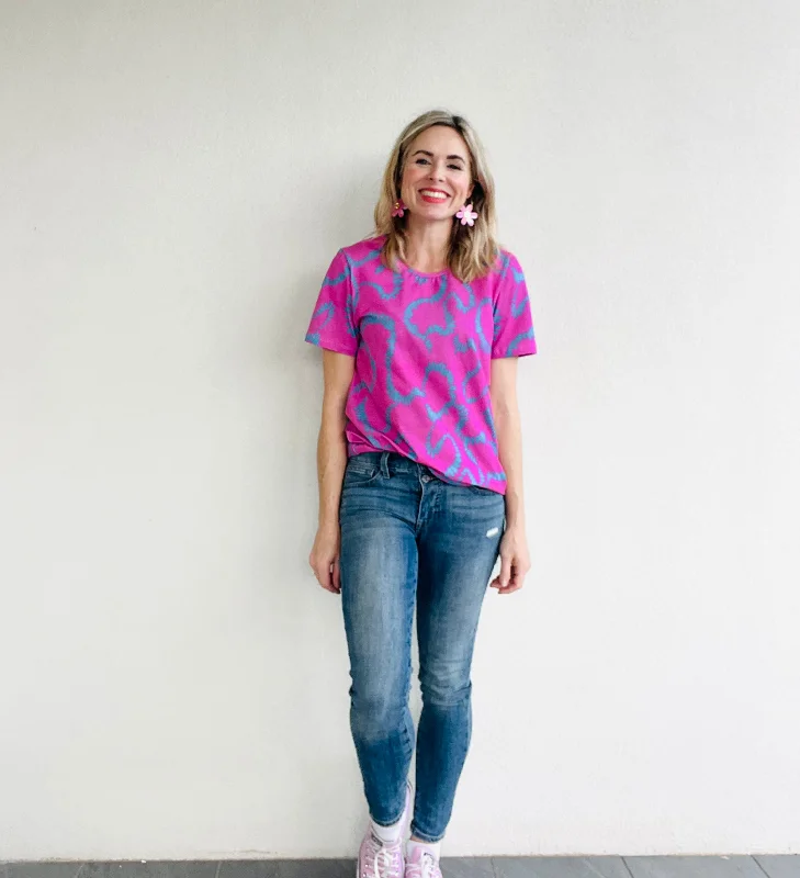 Domino Effect Everyday Tee Pink & Blue