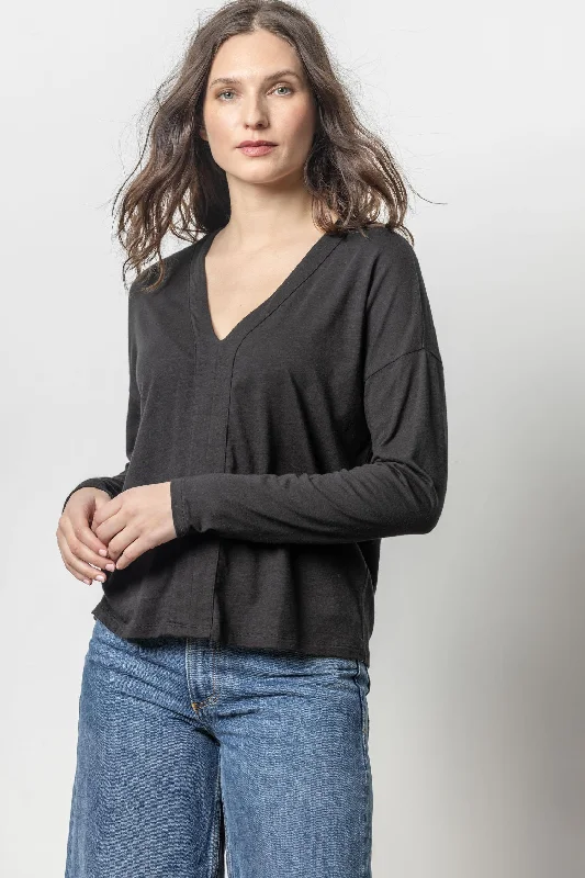 Drop Shoulder V-Neck