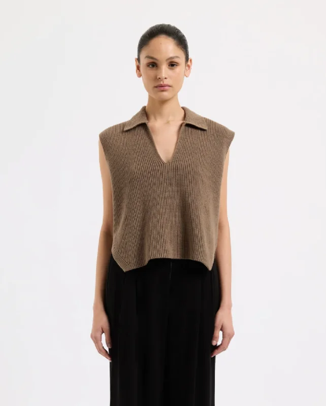 Enes Knit Vest Chestnut