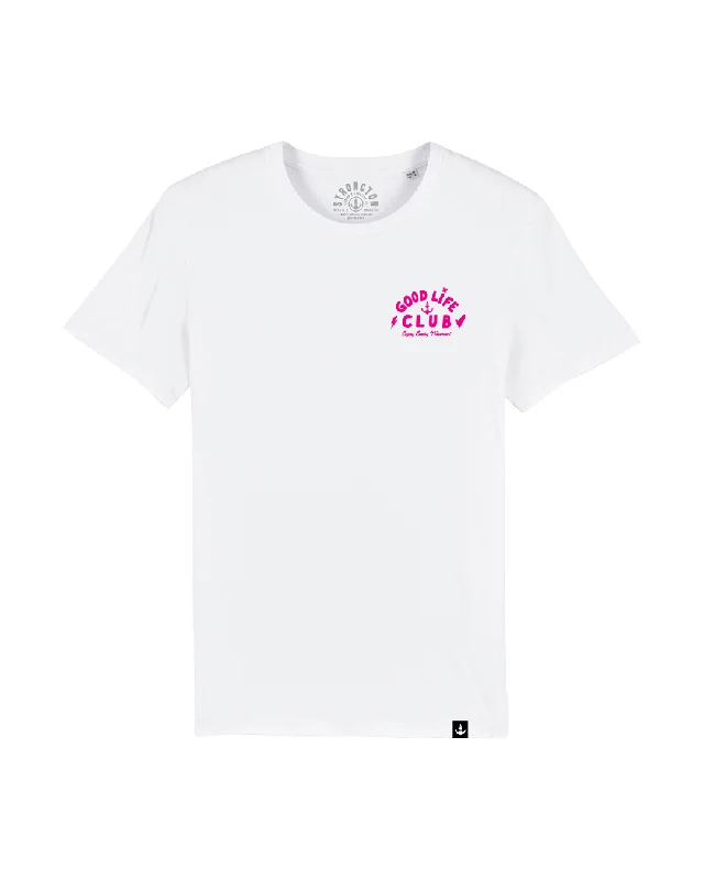 Good Life Club T-Shirt - White / Pink