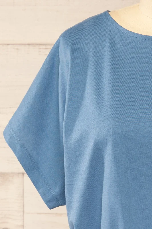 Haddington Blue | Cropped T-Shirt w/ Adjustable Waist