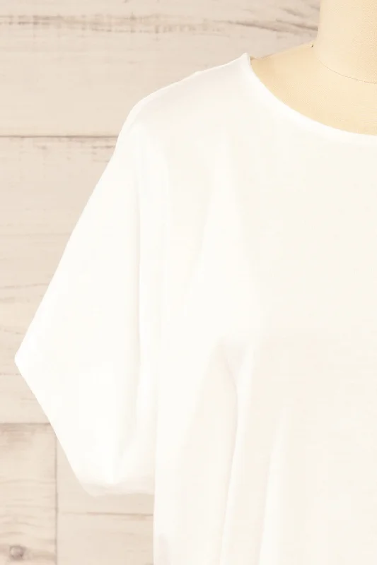 Haddington White | Cropped T-Shirt w/ Adjustable Waist