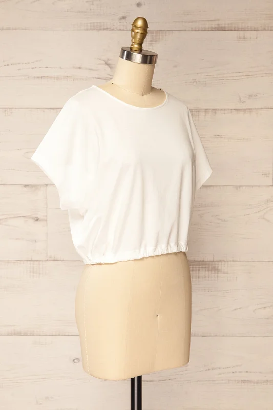 Haddington White | Cropped T-Shirt w/ Adjustable Waist