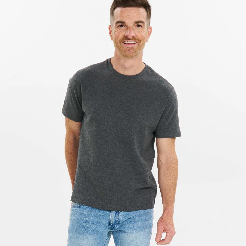 Heather Charcoal Luxury Soft Touch Crew Neck Tee