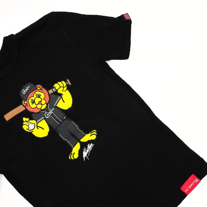 Leo Lion Baseball Kid's T-Shirt - Black