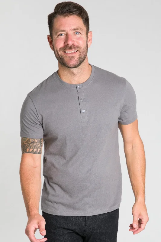 Light Grey Short Sleeve Henley