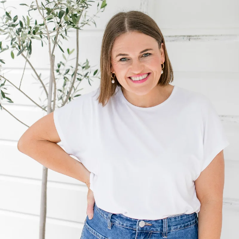 Louisa crew-neck tee - white