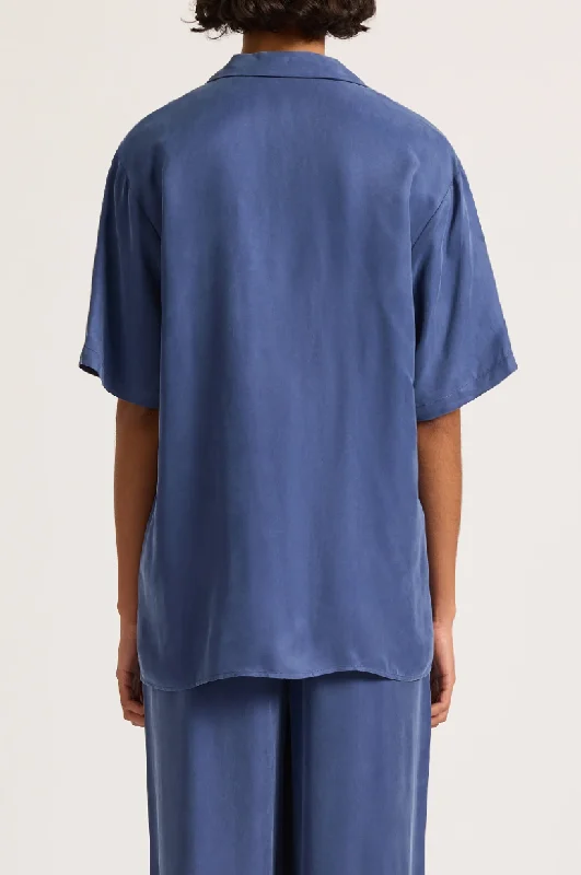 Lucia Cupro Shirt Indigo