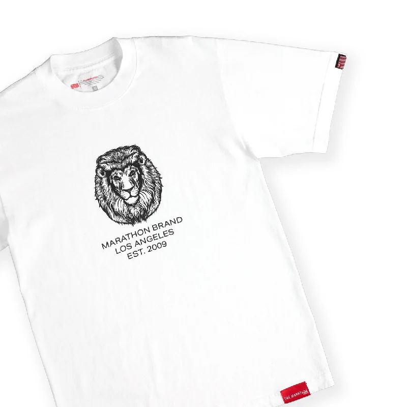 Marathon Brand Vintage Lion T-Shirt - White/Black