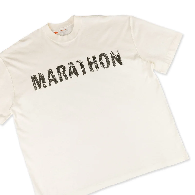 Marathon Distressed T-Shirt - Bone/Black