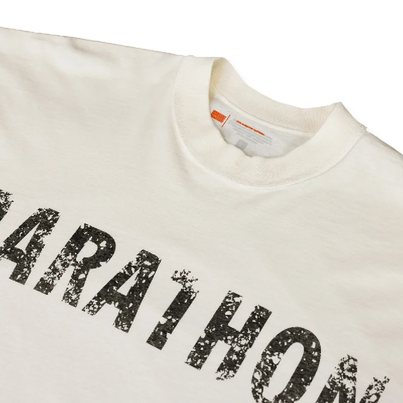 Marathon Distressed T-Shirt - Bone/Black