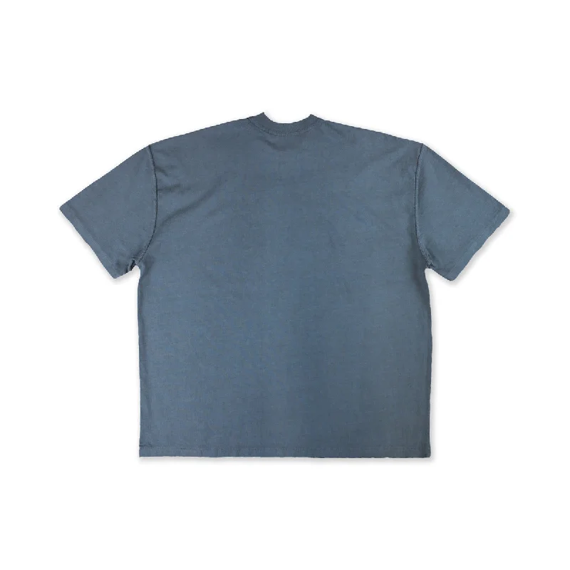 Marathon Distressed T-Shirt - Cobalt/Black