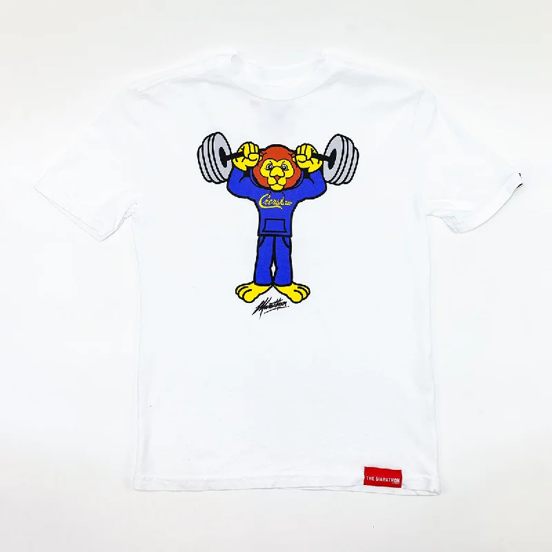 Leo Lion Weights Kid's T-Shirt - White