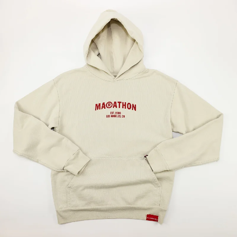 Marathon Registered Hoodie - Bone/Red