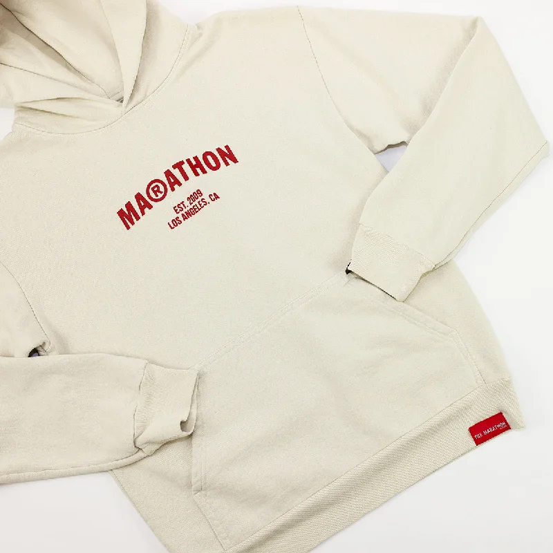 Marathon Registered Hoodie - Bone/Red