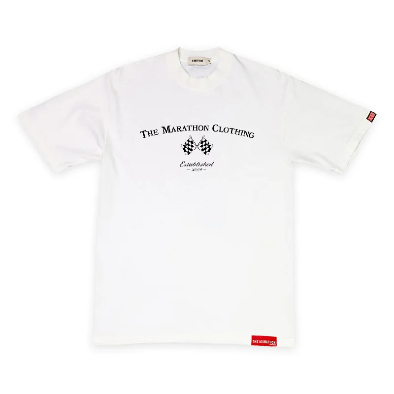 Marathon Victory Flags T-Shirt - White/Black