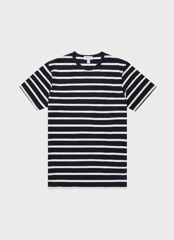 Men's Classic T-shirt in Navy/Ecru Breton Stripe