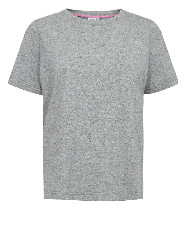 NUALIA T-SHIRT - Medium Grey mel