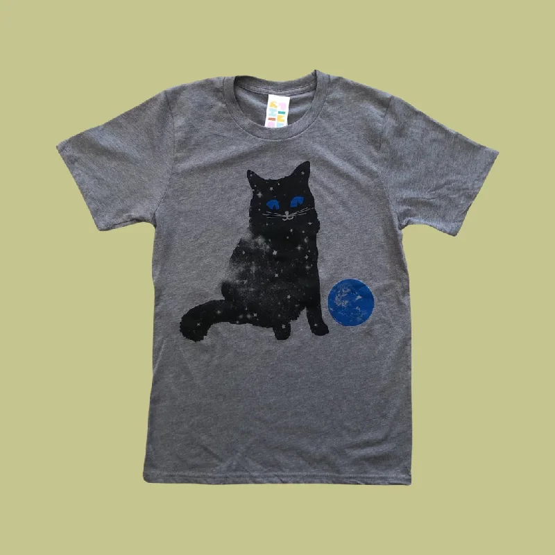 Pinecone & Chickadee Space Cat Tee