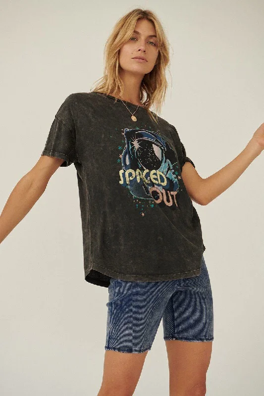 Hot Girl Spaced Out Mineral Washed Graphic Short Sleeve Tee