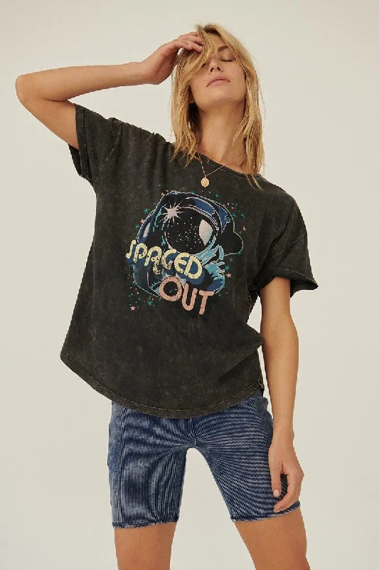 Hot Girl Spaced Out Mineral Washed Graphic Short Sleeve Tee