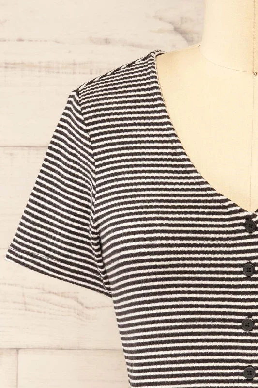 Sailar | Short Striped T-Shirt w/ Buttons