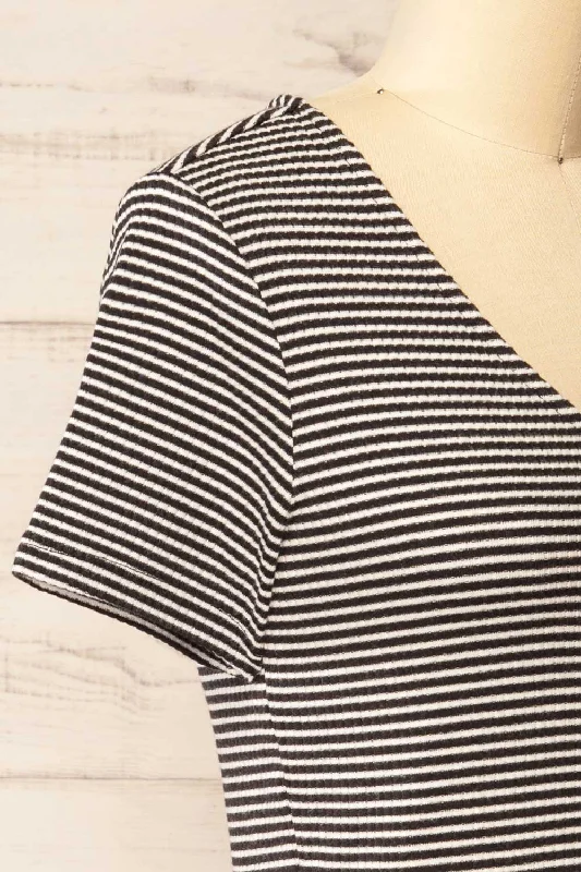 Sailar | Short Striped T-Shirt w/ Buttons