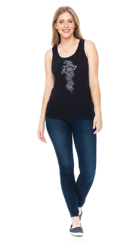 Satya Tank - black mehndi - organic cotton