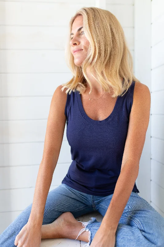 Soft Tee Scoop Tank - Evening Blue