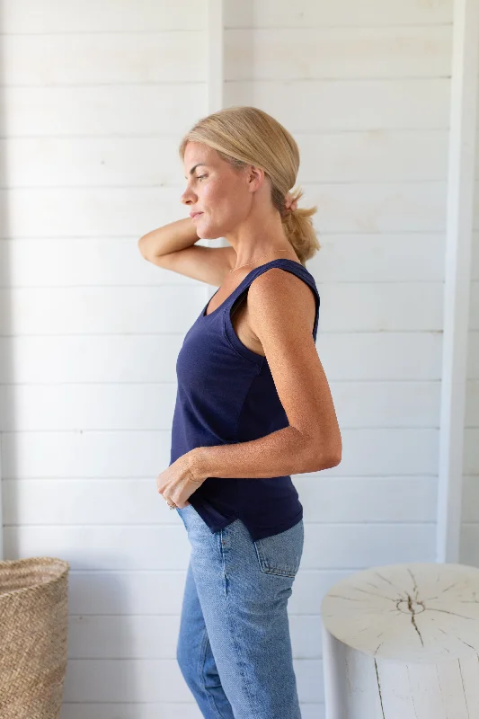 Soft Tee Scoop Tank - Evening Blue