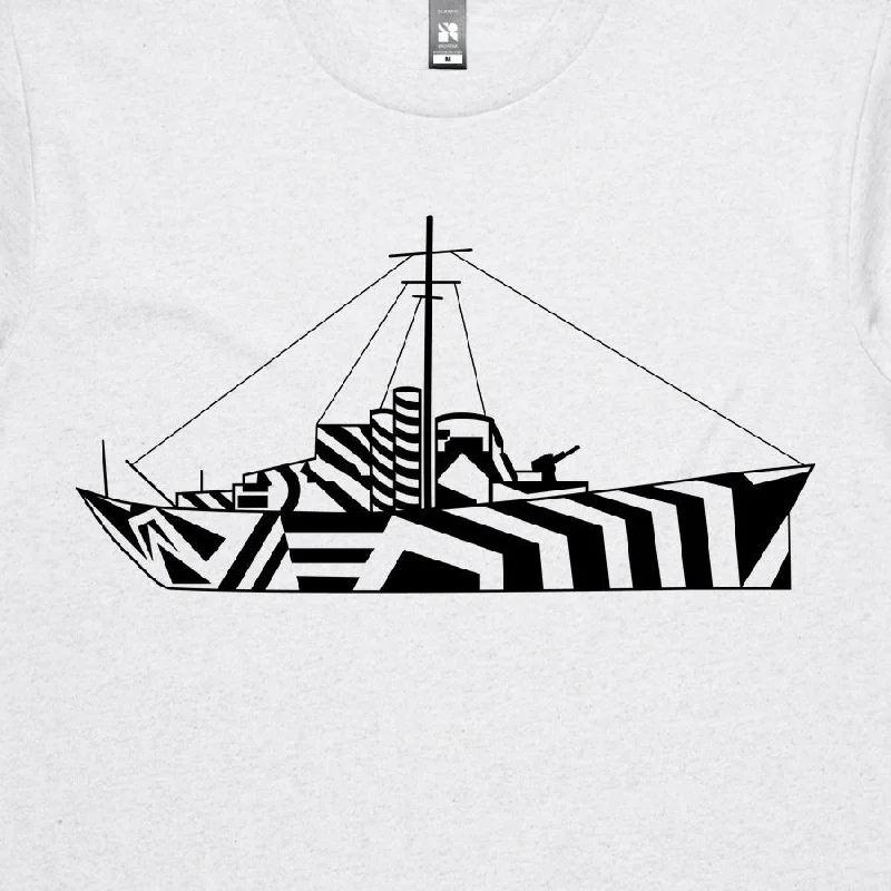 Dazzle Ship White Marle  Tee