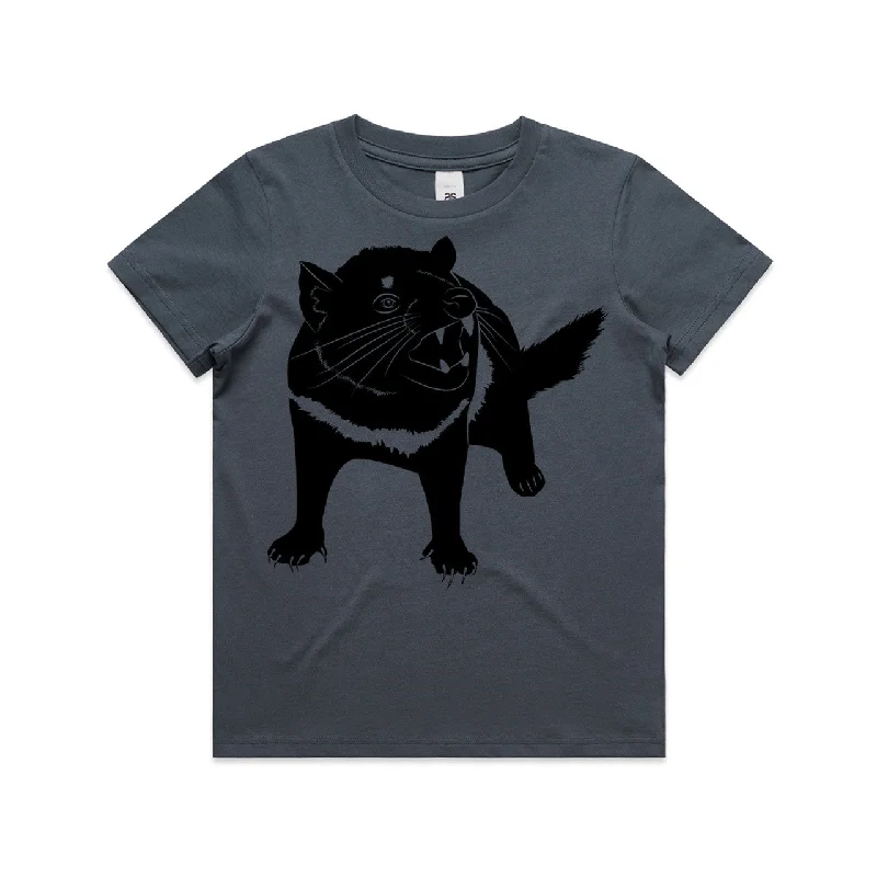 Tassie Devil Kids Tee Petrol Blue