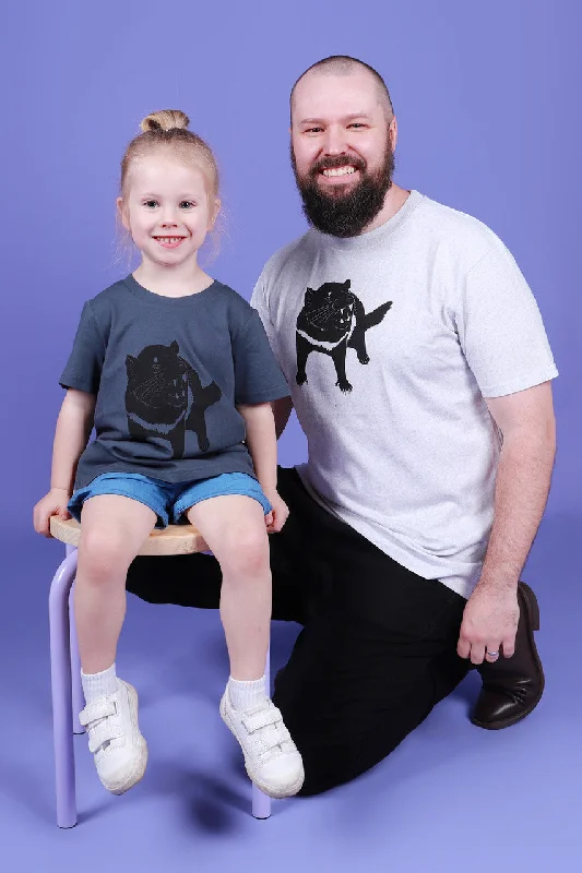 Tassie Devil Kids Tee Petrol Blue