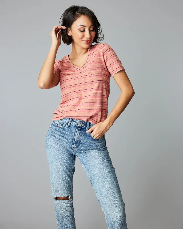 V-Neck Stripe Tee