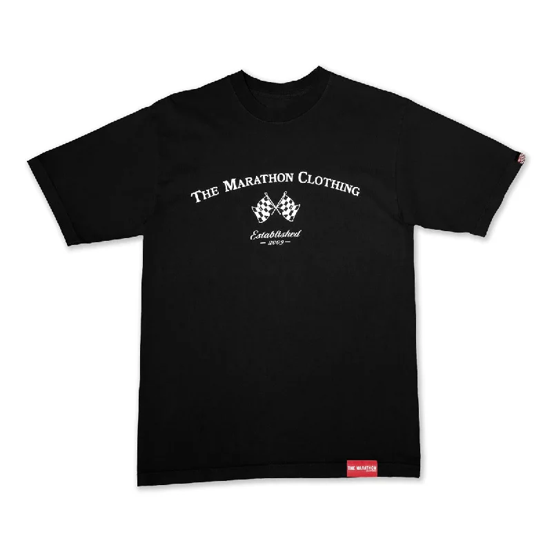 Marathon Victory Flags T-Shirt - Black/White