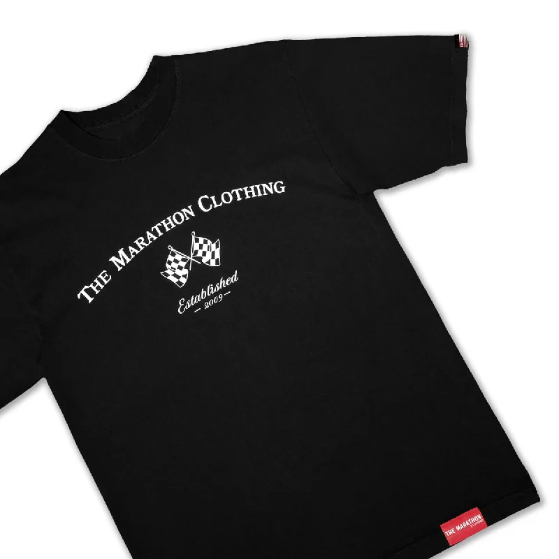 Marathon Victory Flags T-Shirt - Black/White